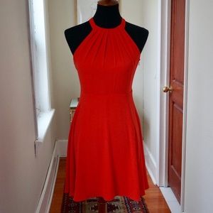 Express coral skater dress